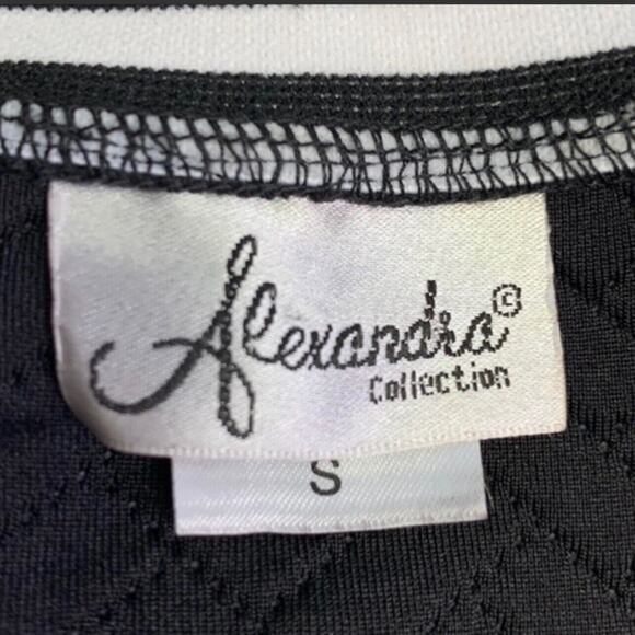 Vintage Alexandra Collection Womens Vest Faux Leather Chevron Black White Small - Picture 10 of 12